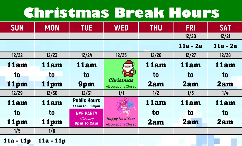 Free Play Christmas Hours