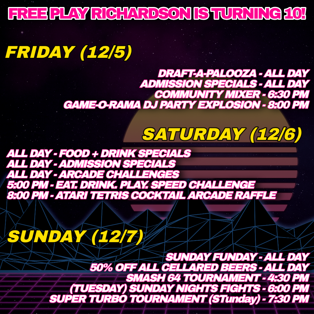 Free Play Richardson Turns 10